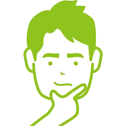 悩んでいる顔のアイコン