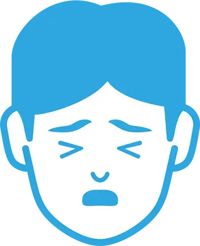 苦しい顔をしているアイコン